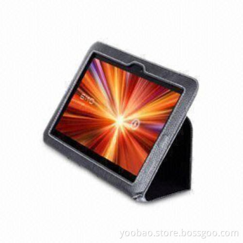 Tablet PC Case, Made of Real Cow Leather Plus Inside Microfiber Material, Available in Black Color